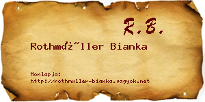 Rothmüller Bianka névjegykártya